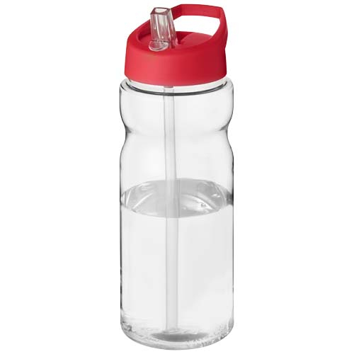 Bidon sport publicitaire plastique recyclé 650 ml H2O Eco Translucide et Rouge